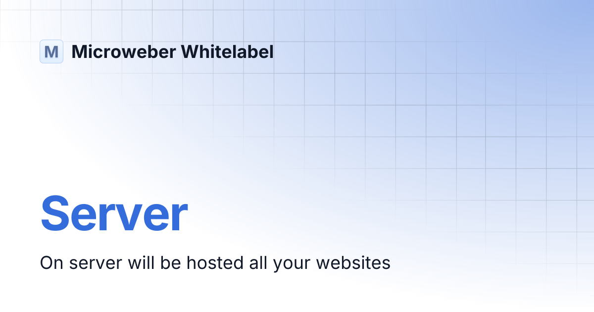 Server | Microweber Whitelabel